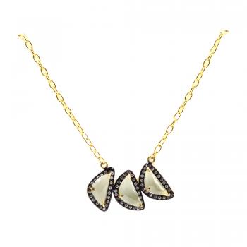 Nikal Free Gold Plated Designer Crystal  and CZ Stone Seated Handmade Necklace